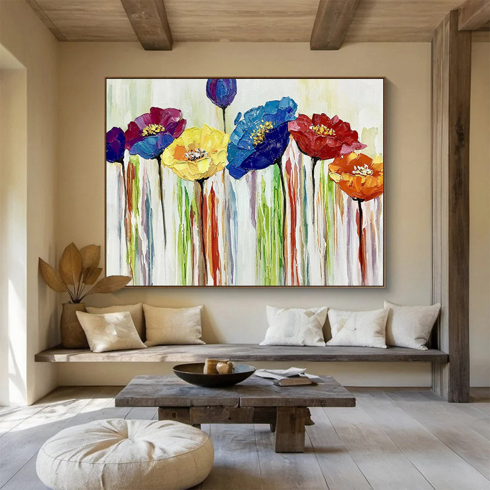 Large - Sized Hand - Painted Textured Abstract Painting for Accented Spaces DKH783