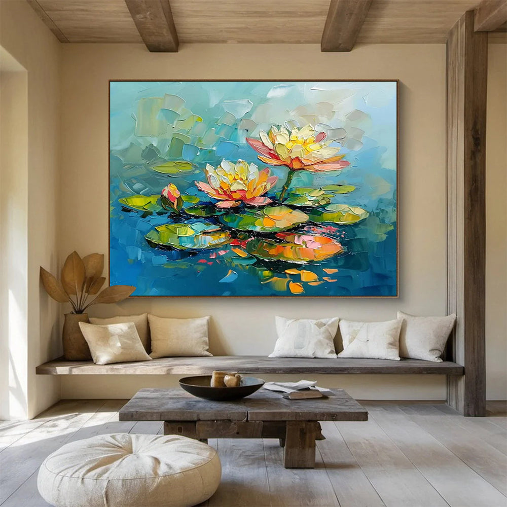 Colorful Water Lilies - Fresh Bathroom Oasis DLZ088