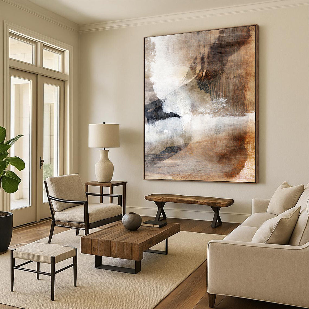Custom Abstract Paintings: Big Sizes, Handmade Textures for a Cozy Vibe DTP209