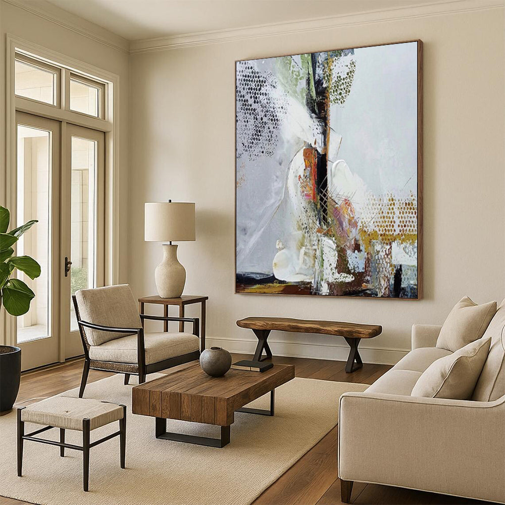 Jumbo Hand - Painted Textured Custom Abstract Canvas for Dining Room and Office DTP043