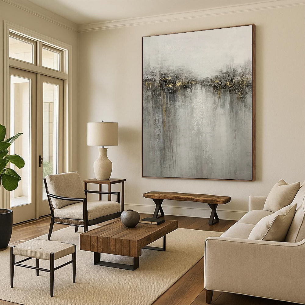 Rustic & Earthy Hand-Painted Custom Abstract Painting for Bedroom & Living Room LargeART1970