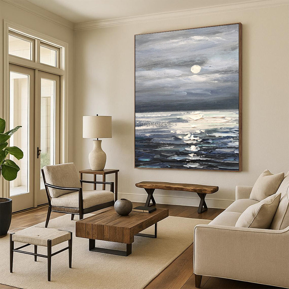Trendy Hand - Painted Textured Abstract Canvas for Bar & Living Room DKH1293