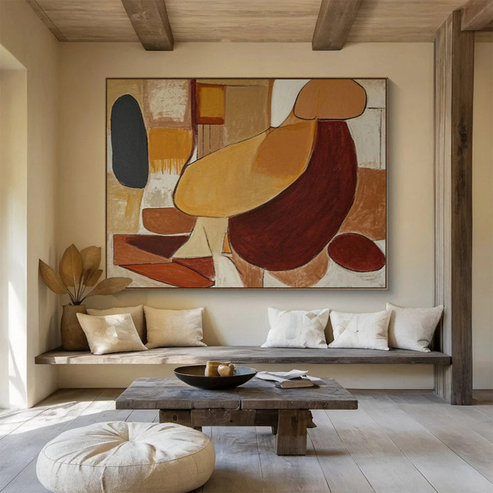 Hand - Painted Large - Scale Abstract Art for Bedroom & Living Room DKH088