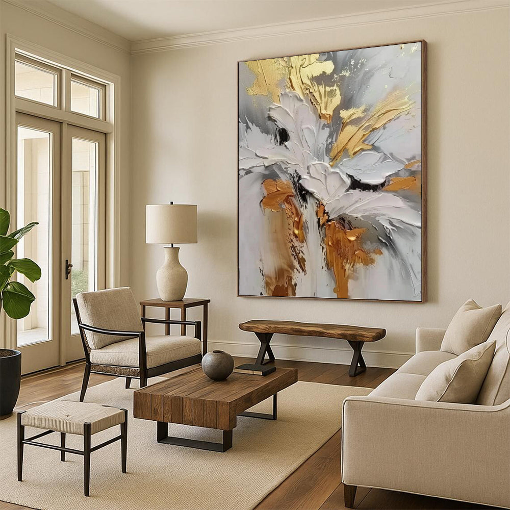 Stimulating Hand - Painted Textured Abstract on Canvas for Office & Living Room DKH1386