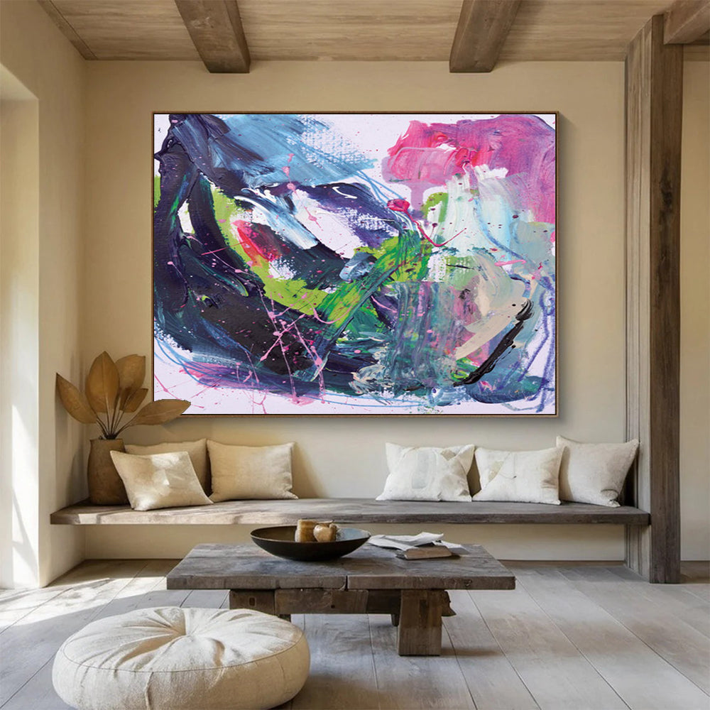 Vivid Color Explosion - Large Energetic Living Room Art DLZ131