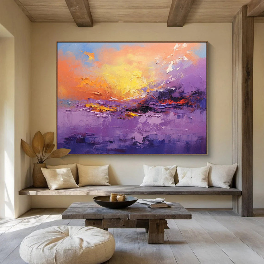 Purple & Orange Sunset Abstract - Dreamy Bedroom Escape DLZ084