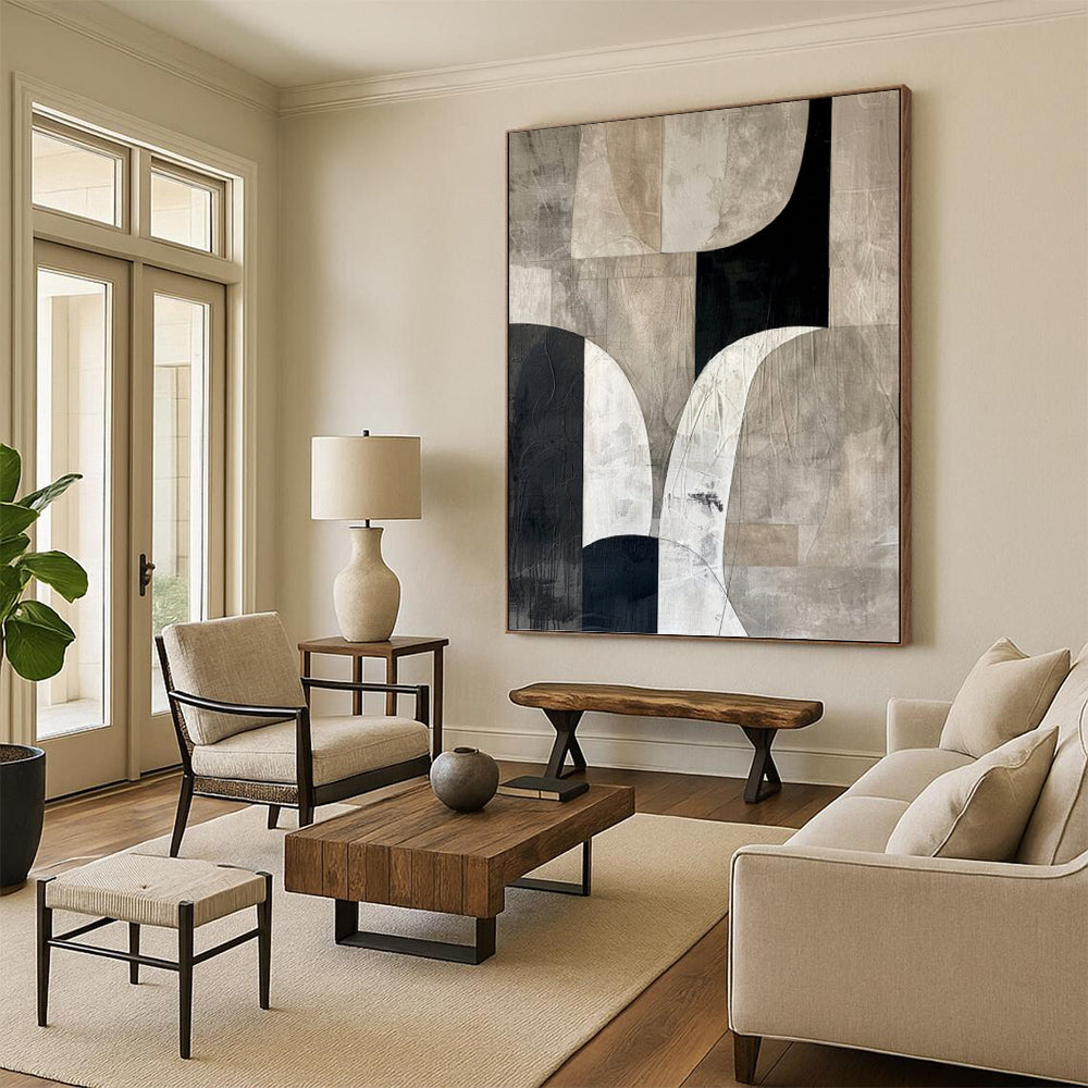 Refined Hand - Painted Textured Abstract for Hotel & Dining Room DKH1320