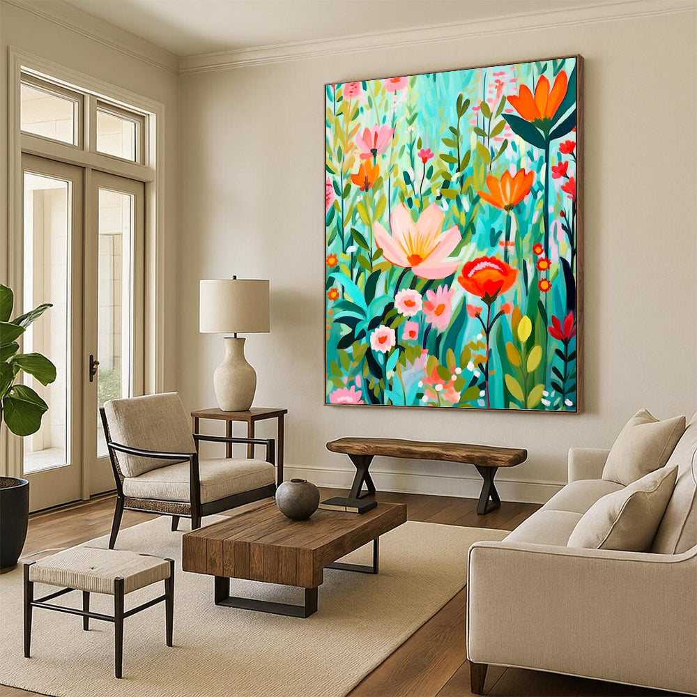 Titanic - Scale Vertical Hand - Painted Custom Abstract Saga (with Frost Textures) for Bedroom and Living Room DKH1595