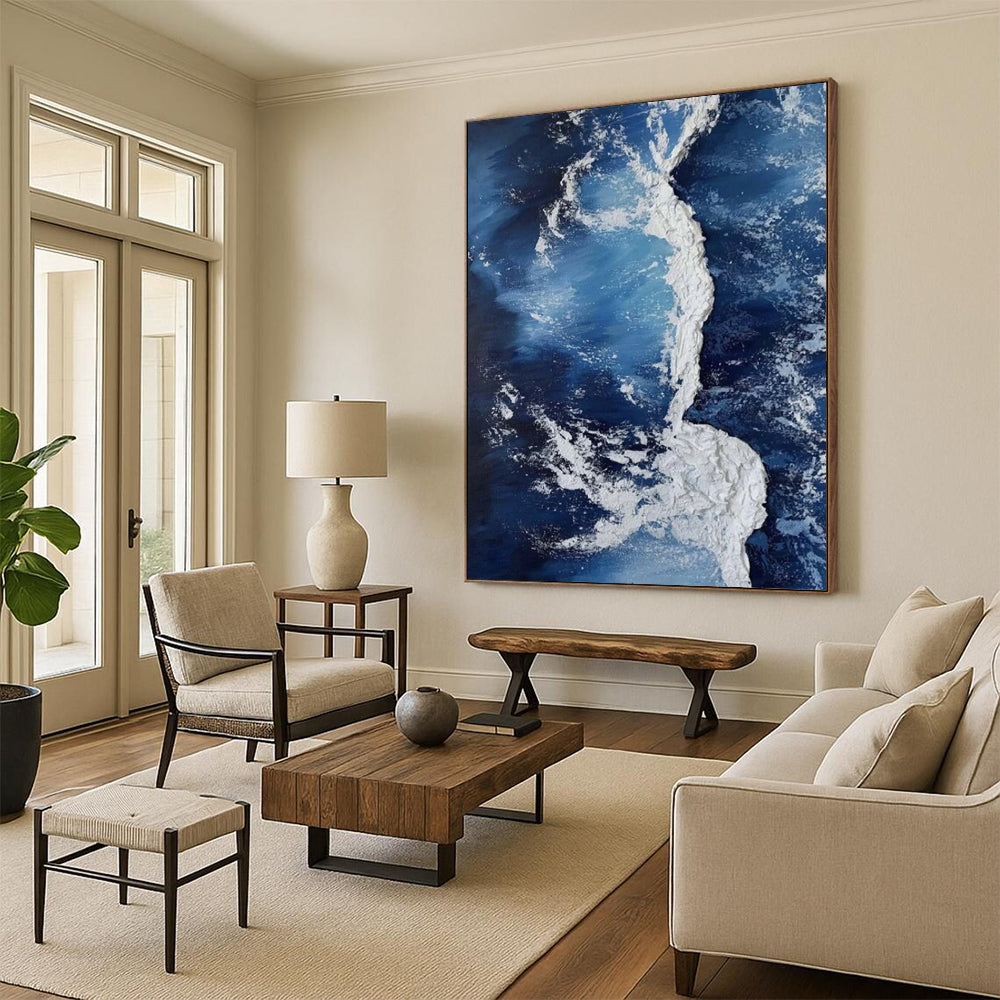 Hand-Painted Large Custom Abstract Art for Bedroom & Living Room DTP335