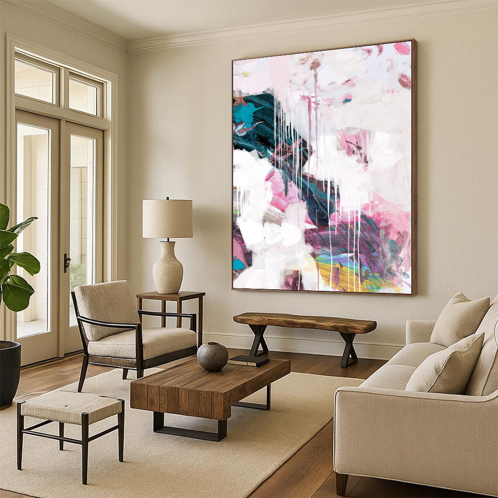 Hand-Painted Custom Abstract Masterpieces: Big Sizes, Textured Details DTP192