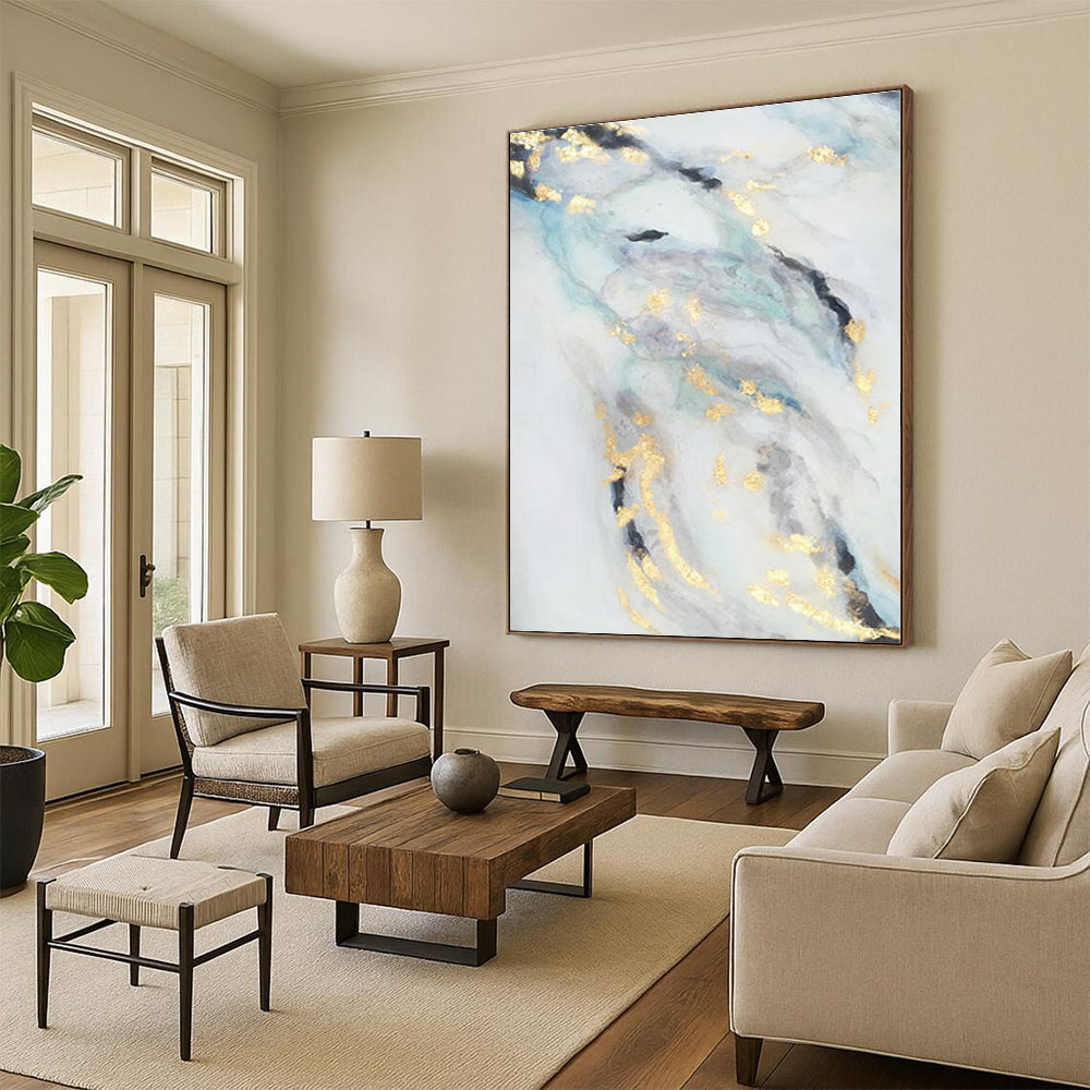 Super-Sized Custom Abstract Canvas for Kids’ Playroom Climbing Wall Area