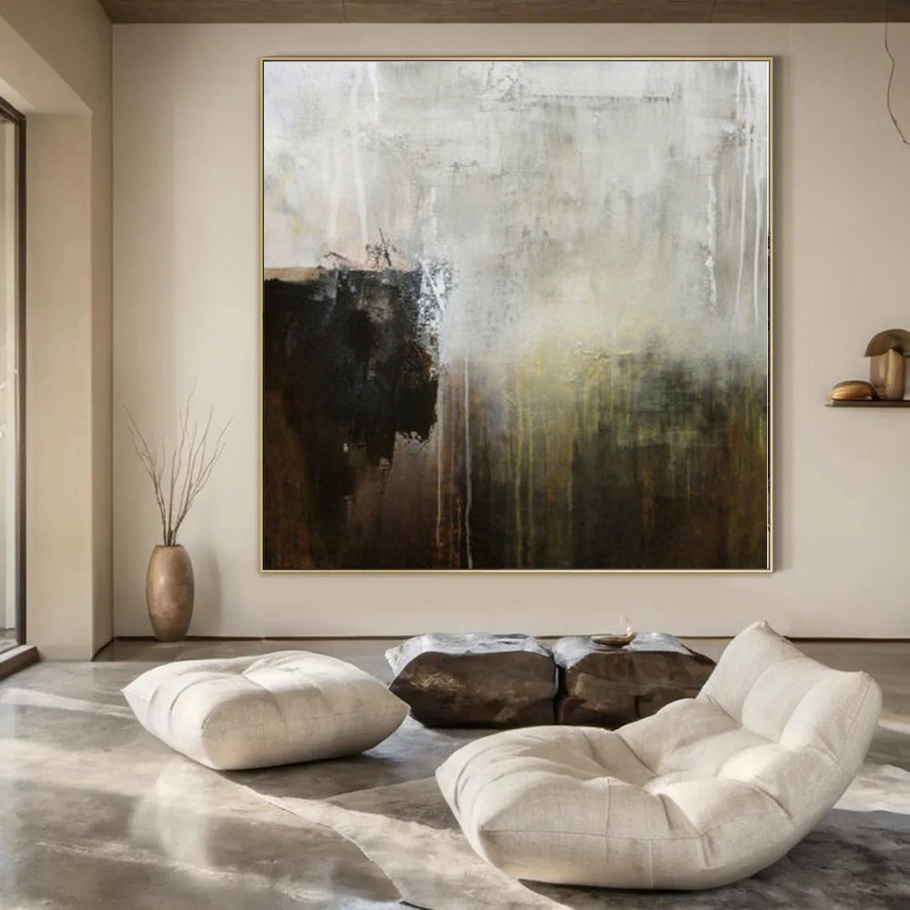 Striking Hand-Painted Abstract Painting for Living Room Above Sofa Headers