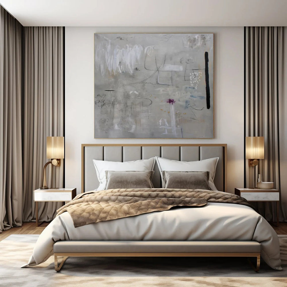 Hand-Painted Personalized Abstract Mural for Living Room & Office
