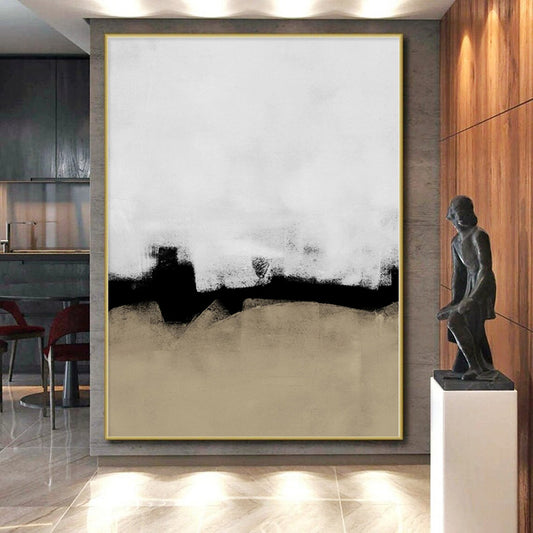 Immense Hand-Painted Abstract Canvas for Dining Room Sideboard Display Walls