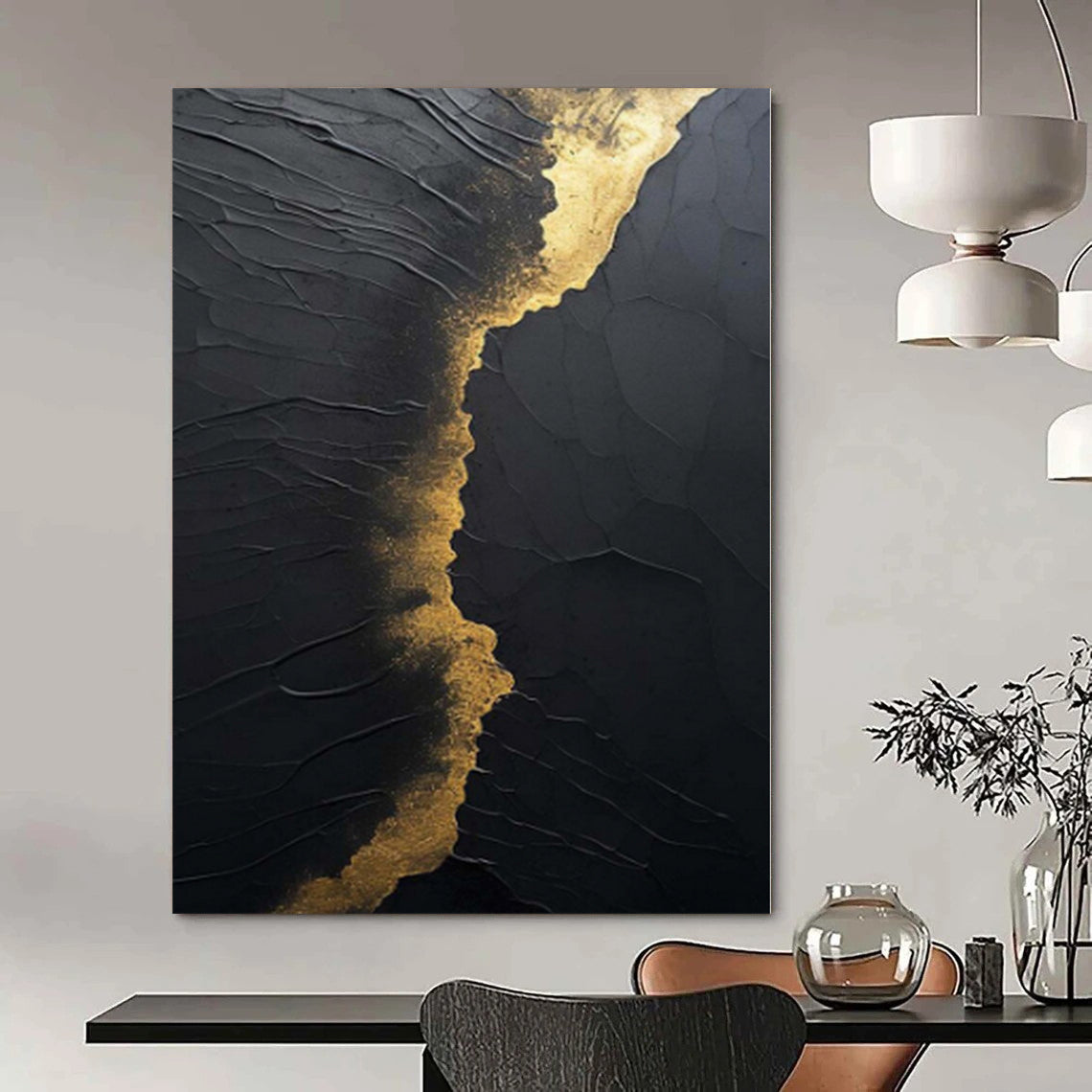 Immense Abstract Canvas for Craft Room Studios - Hand-Painted Mixed Media on Canvas