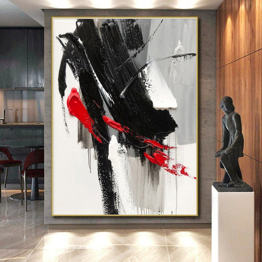 Monumental Modern Abstract Wall Art for Entryway Dramatic First Impression