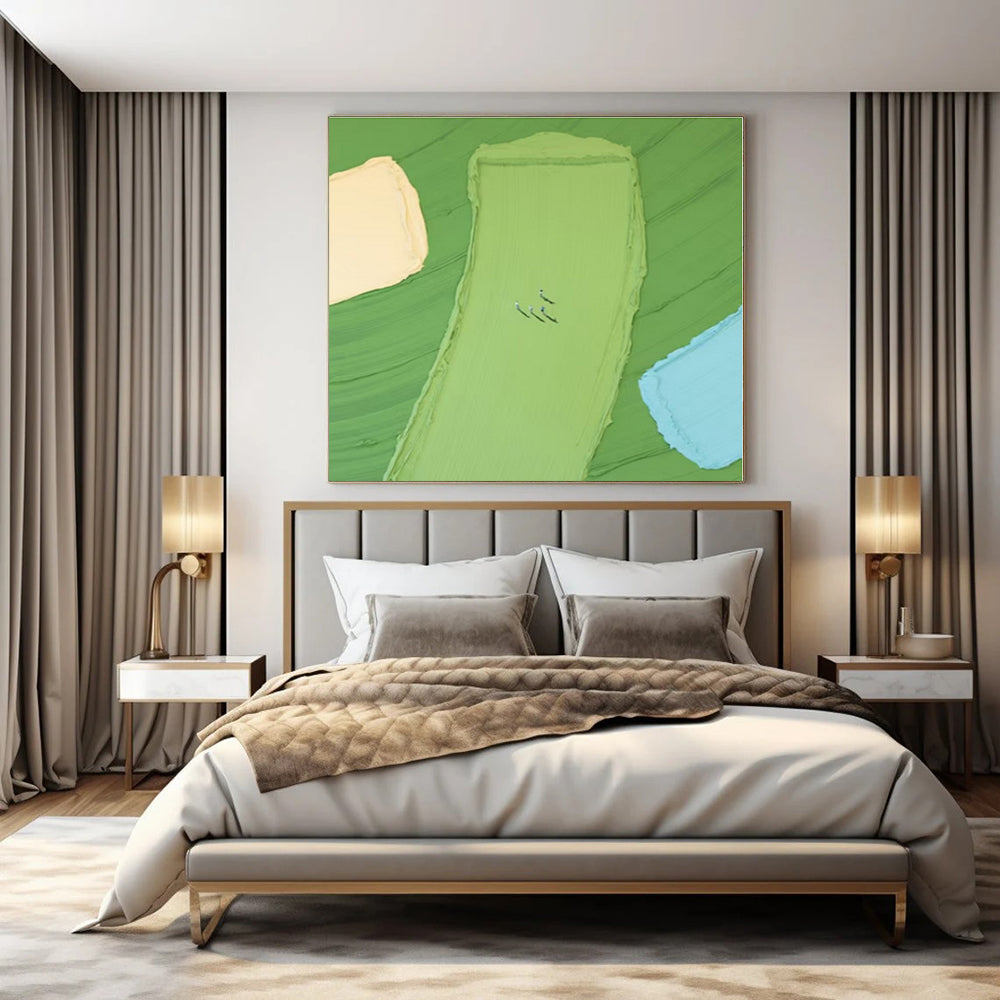 Custom Hand-Painted Abstract Canvas for Bedroom and Office