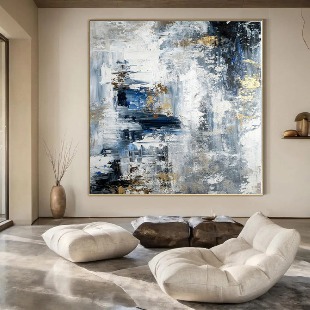 Oversized Custom Hand-Painted Abstract Art for Living Room & Hotel Outdoor Terraces