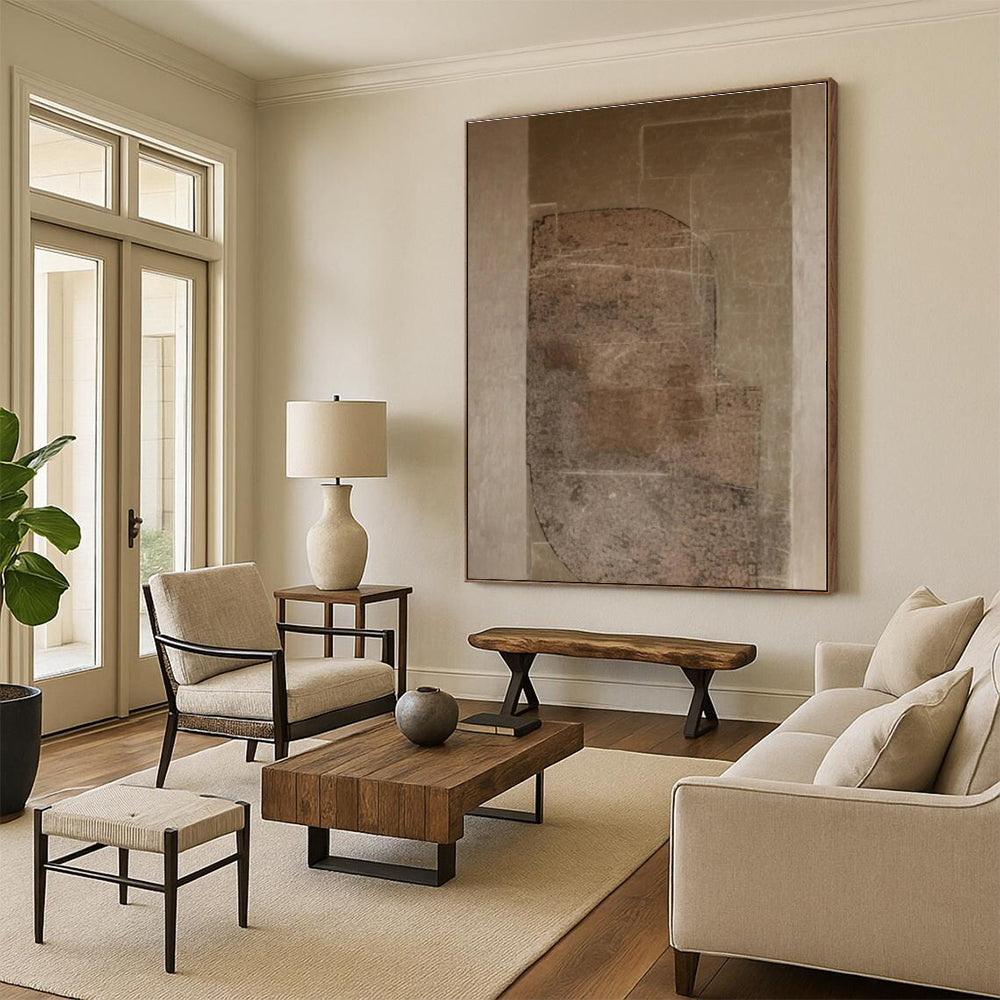 Vast Custom-Made Hand-Painted Abstract Art for Sunroom Serenity Wall