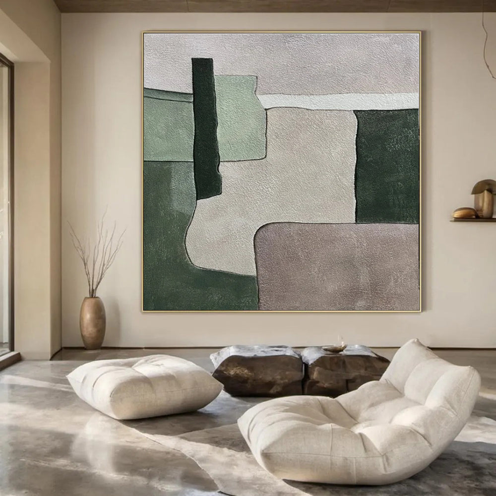 Custom Hand-Painted Abstract Painting for Dining Room & Hotel Rooftop Gardens
