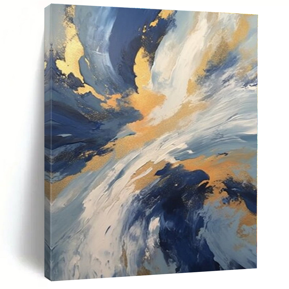 Mystical Moonlit Hand-Painted Abstract Mural for Enchanting Bedrooms