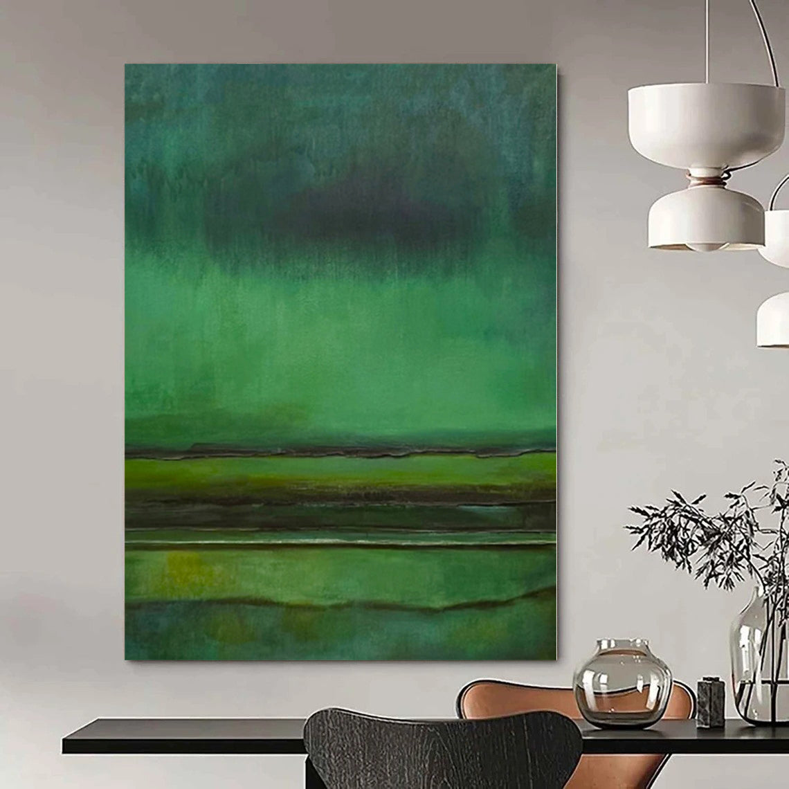 Monumental Abstract Art for Entryway Coat Closets - Custom Mixed Media on Linen