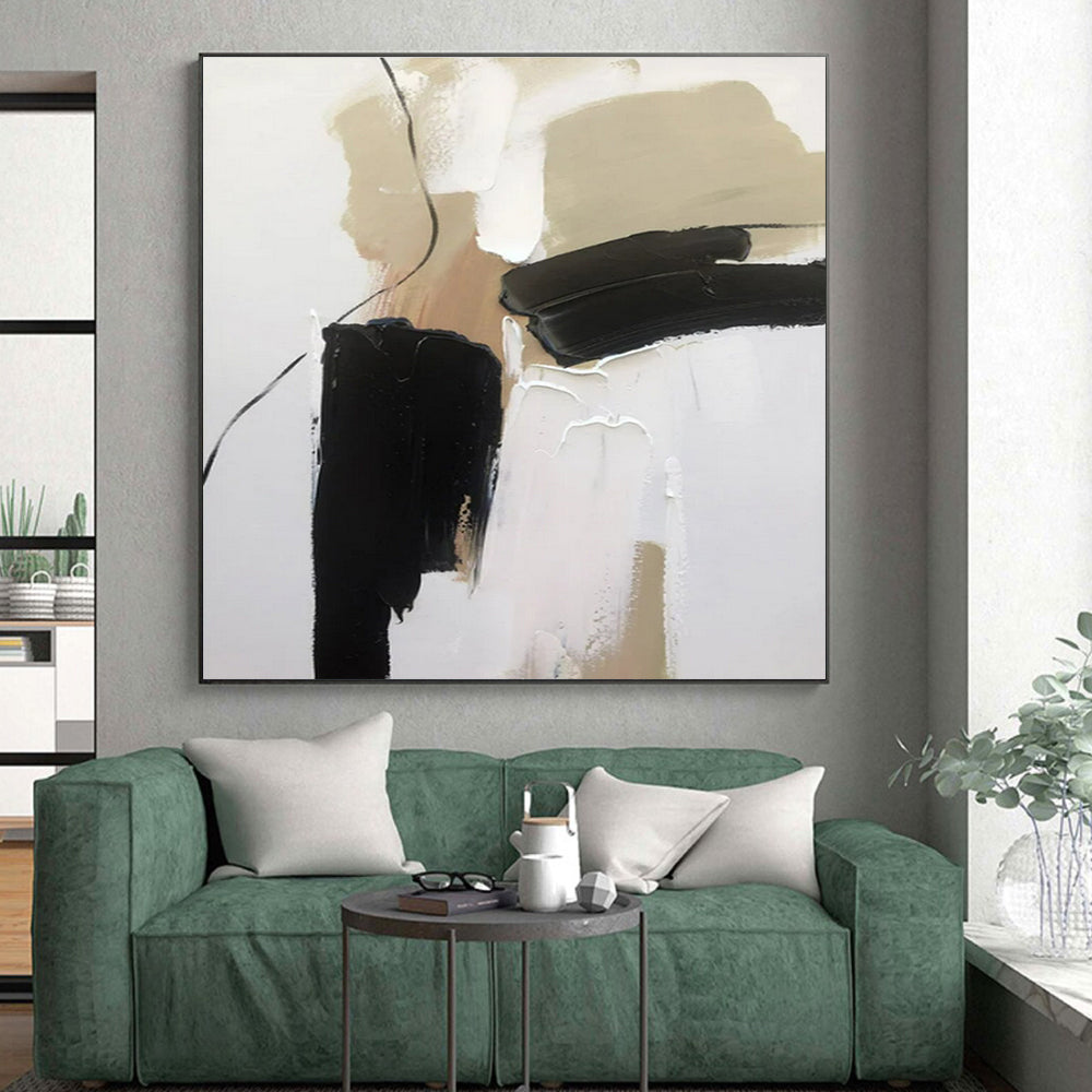 Monumental Modern Abstract Canvas for Home Music Studio Creative Backdrop