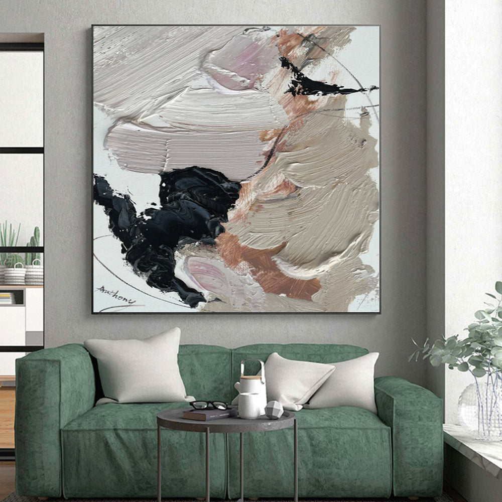 Tailored Extra-Huge Hand-Painted Abstract Canvas for Family Gathering Wall