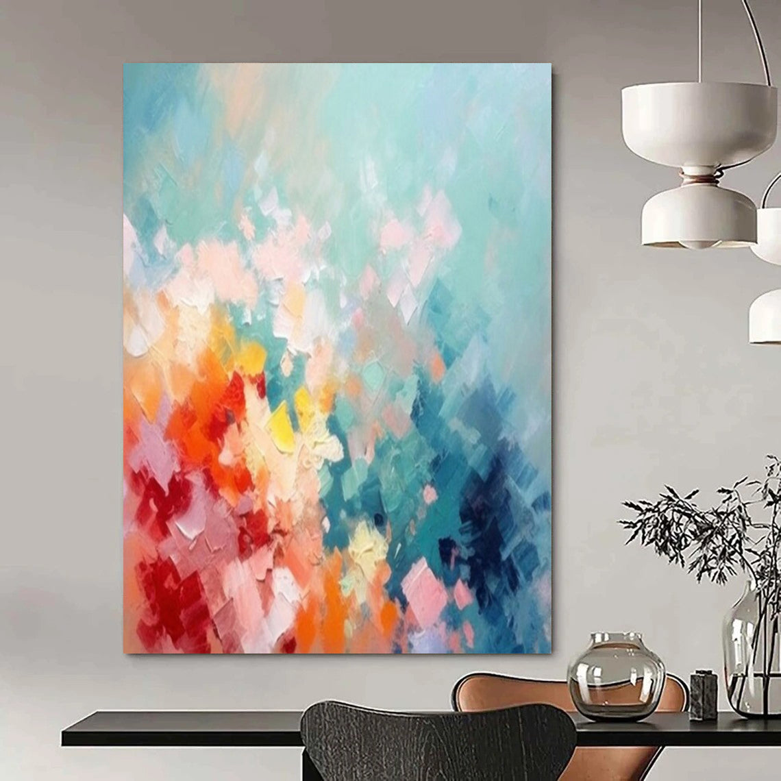 Super-Sized Hand-Painted Modern Abstract Wall Decor for Home Dining Nooks