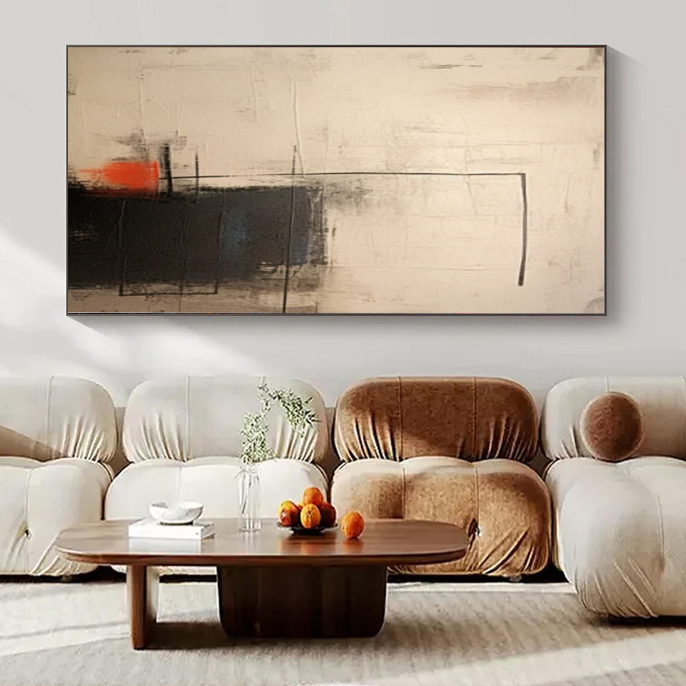 Oversized Hand-Painted Modern Abstract Mural for Office Print Rooms