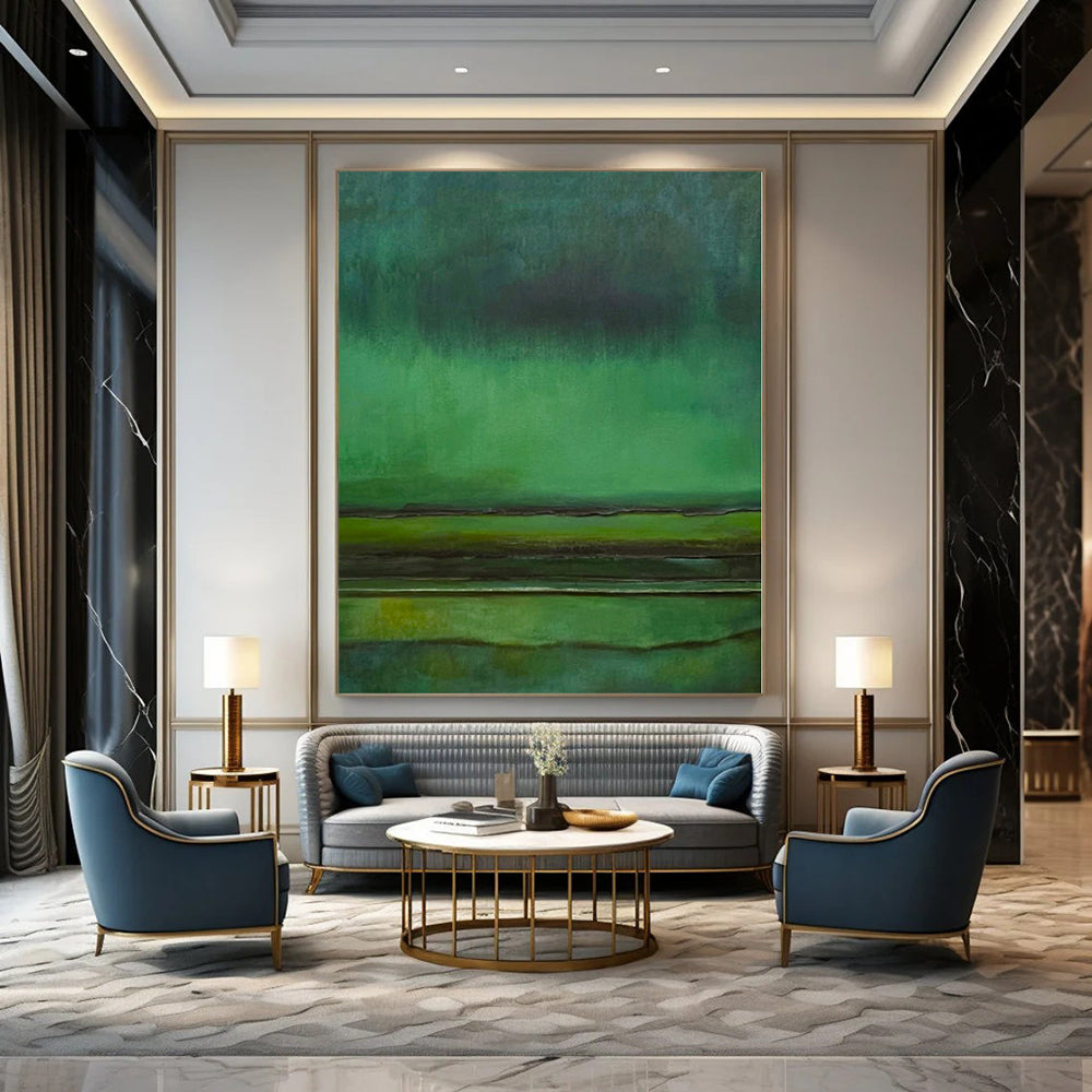 Monumental Abstract Art for Entryway Coat Closets - Custom Mixed Media on Linen