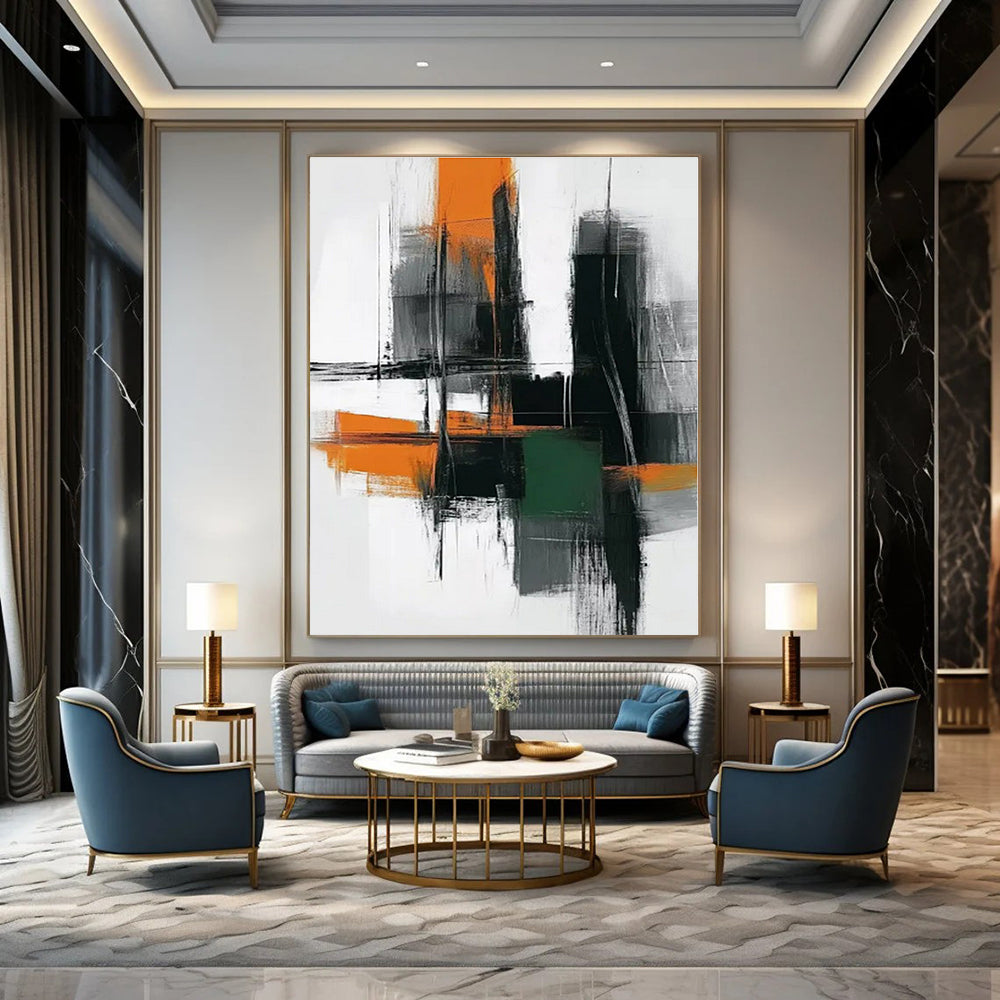 Tropical Oasis Hand-Painted Abstract Canvas for Beachy Bedrooms