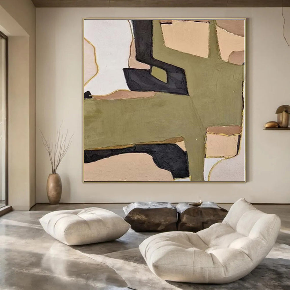 Large Hand-Painted Abstract Art for Equestrian Competition Venue Foyers