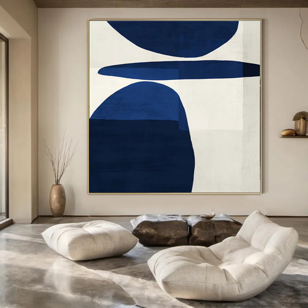 Hand-Painted Extra-Large Abstract Canvas for Family Living Room Feature Walls