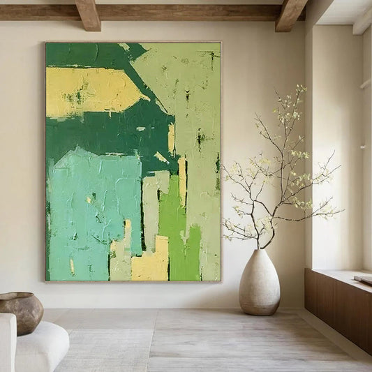 Oversized Abstract Art for Closet Dressing Areas - Custom Acrylic on Linen