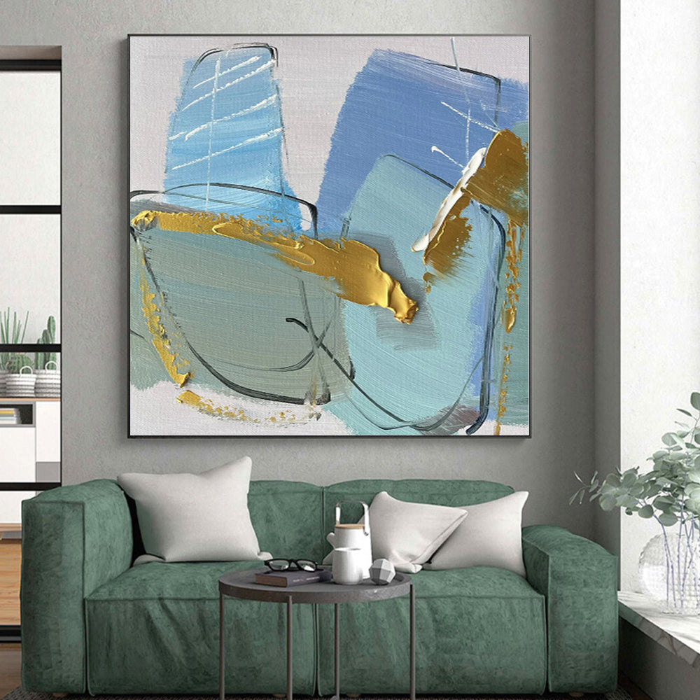 Oversized Made-to-Order Hand-Painted Abstract Art for Reading Nook Alcove Wall