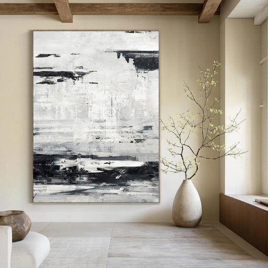 Huge Hand-Painted Contemporary Abstract Canvas for Dining Room Ceilings