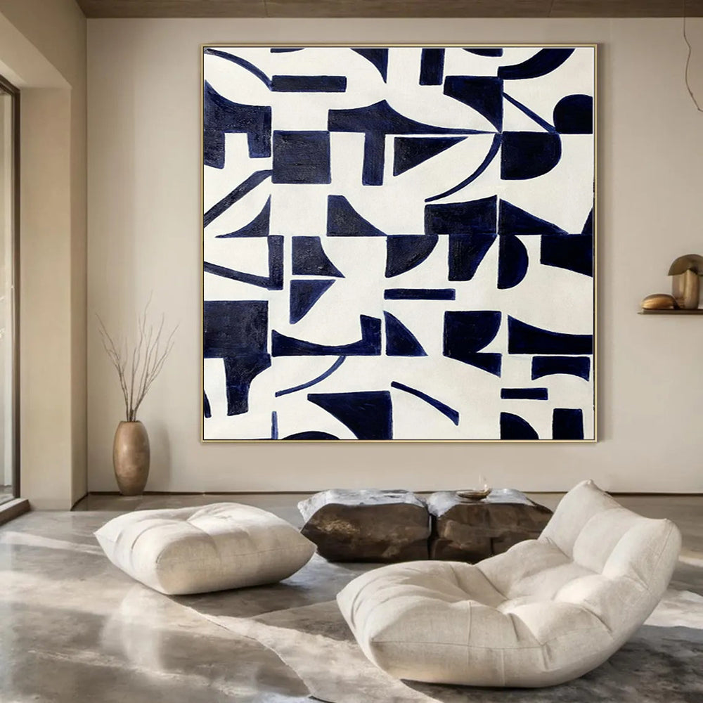 Custom Hand-Painted Abstract Canvas for Bedroom and Office