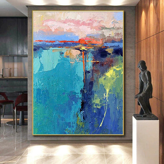 Vast Custom Abstract Art for Home Wine Cellar Tasting Counter Wall