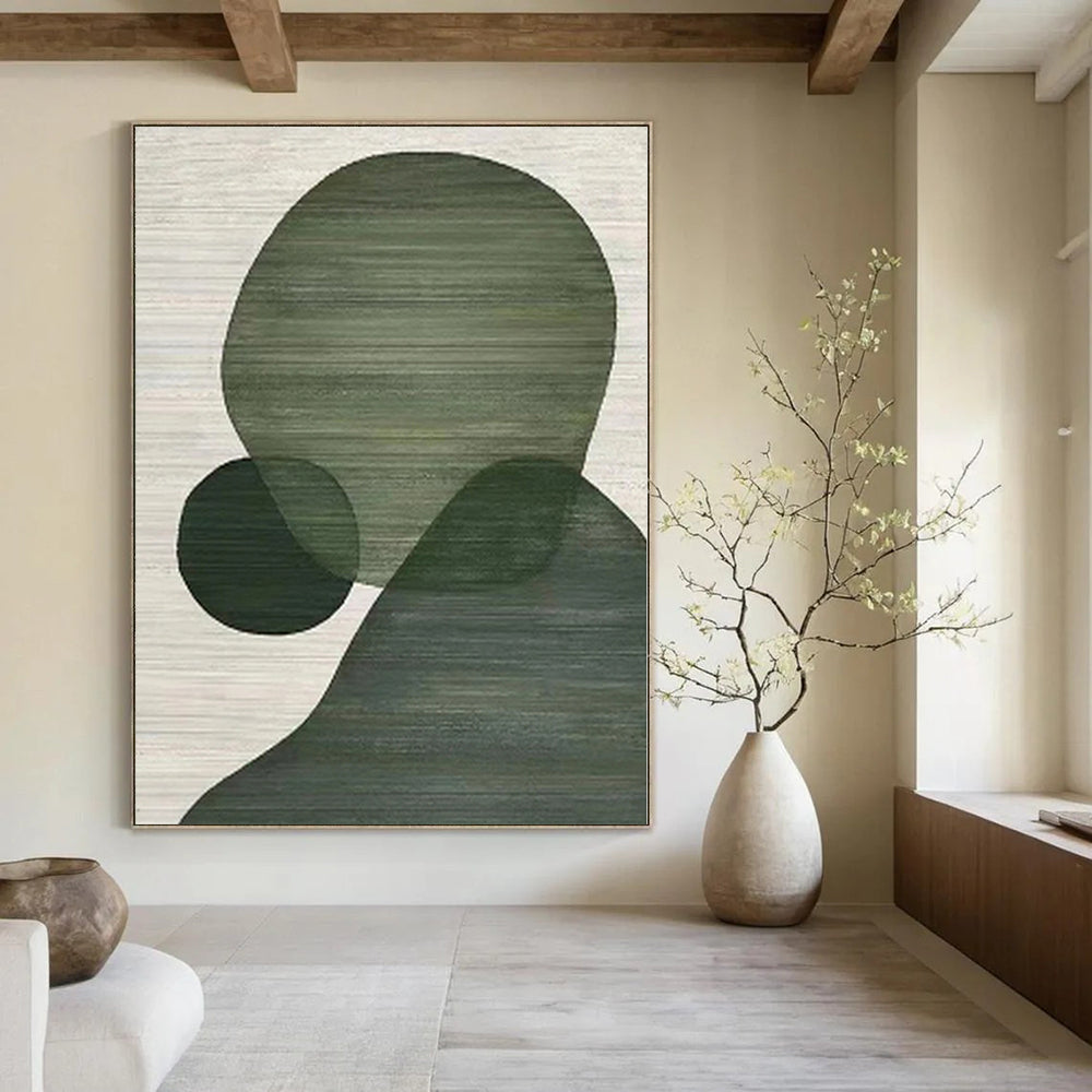 Large Abstract Canvas for Utility Room Interiors - Custom Mixed Media on Linen