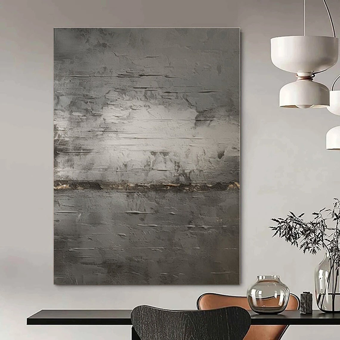 Large-Scale Hand-Painted Abstract Canvas for Office and Living Room