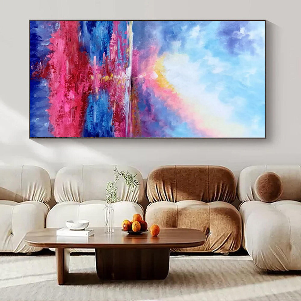 Large Hand-Painted Bespoke Abstract Wall Art for Office Maintenance Rooms