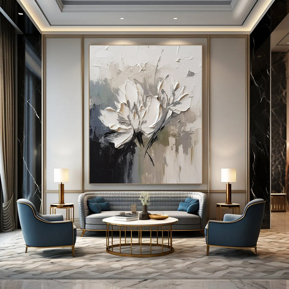 Custom Hand-Painted Abstract Mural for Living Room and Entryway