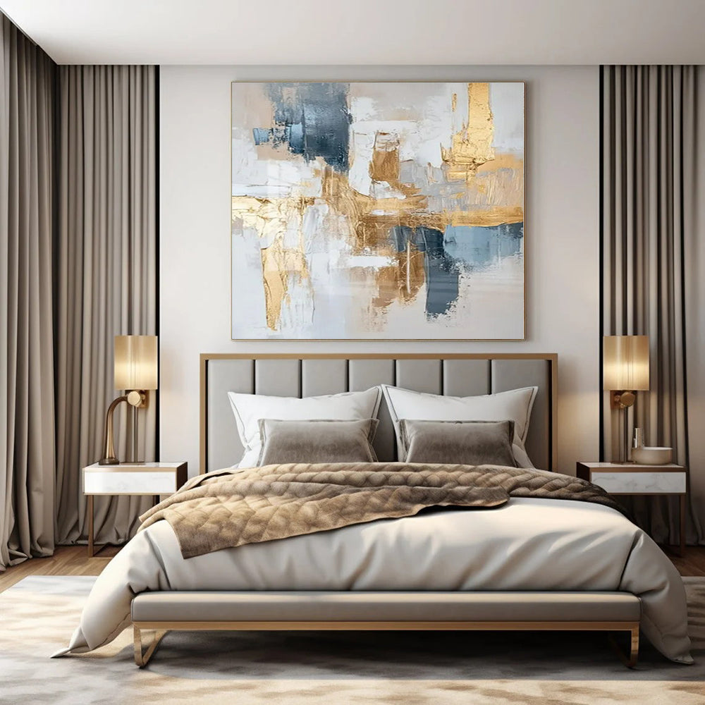 Modern Minimalist Hand-Painted Abstract Art for Executive Office Desks