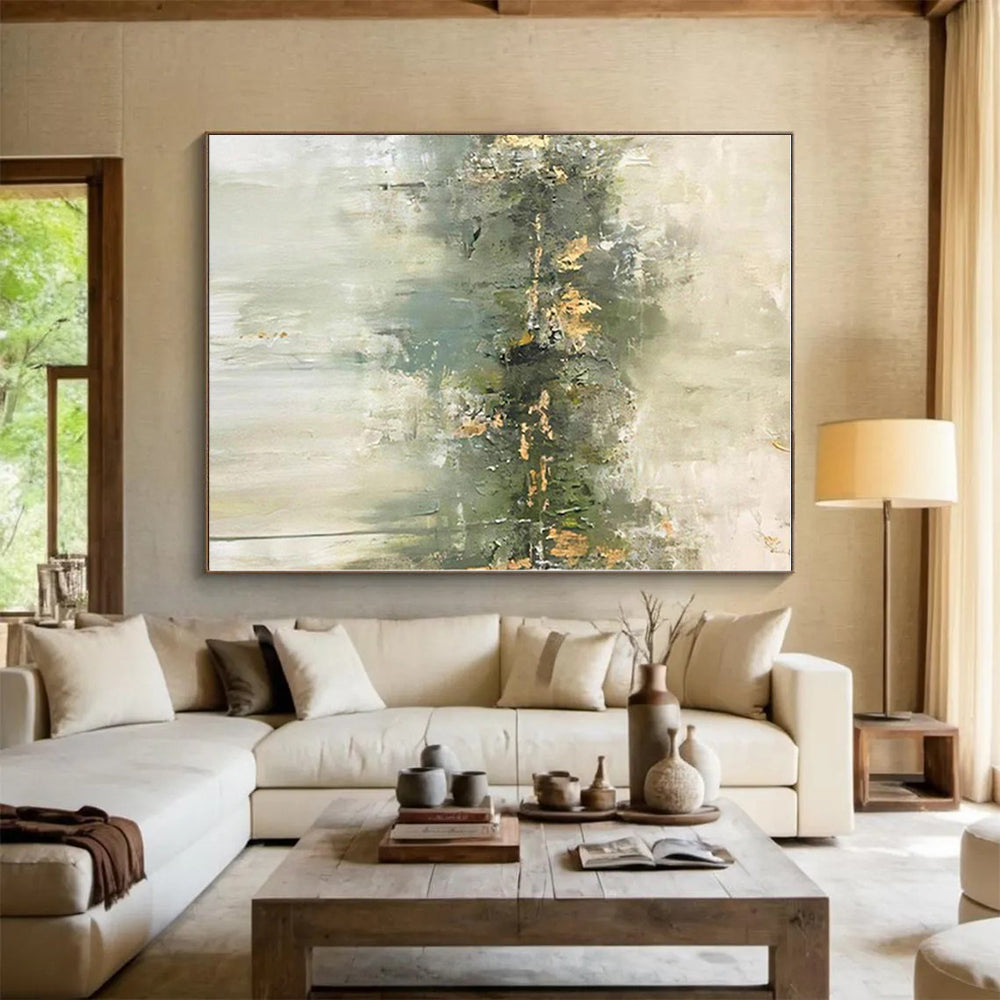 Huge Made-to-Order Abstract Painting for Living Room Bay Window Backdrop