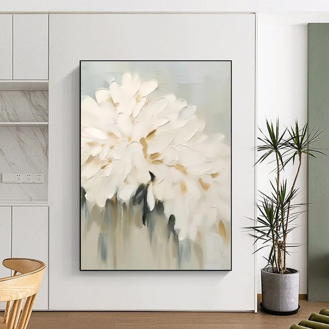 Bespoke Geometric Hand-Painted Abstract Art for Living Room Focal Wall
