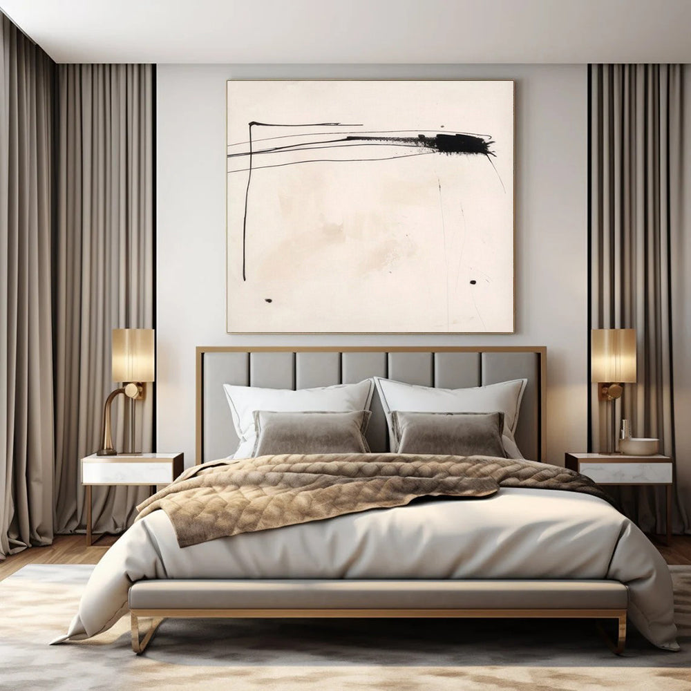 Colossal Hand-Painted Contemporary Abstract Canvas for Luxury Hotel Conference Center Foyers