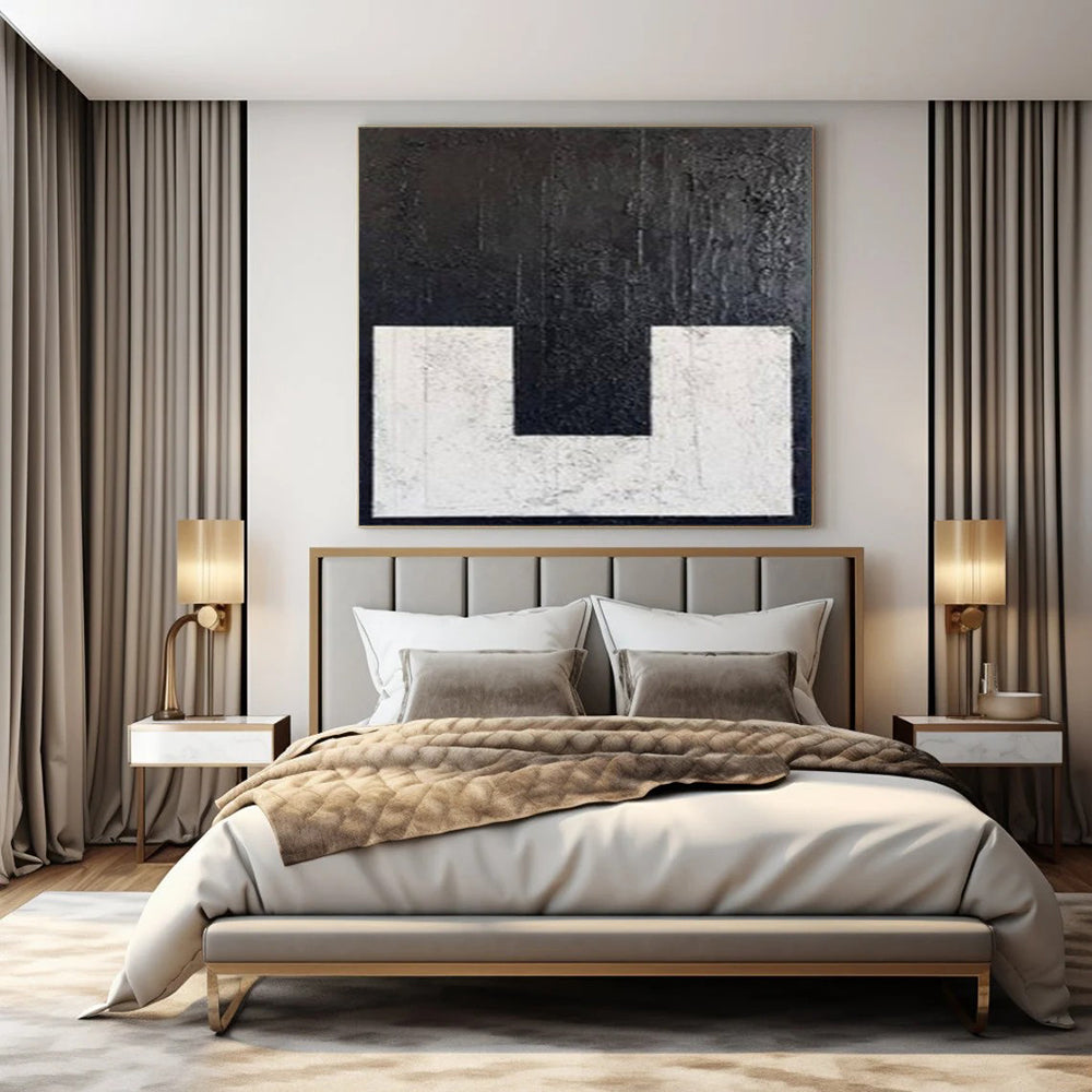 Huge Hand-Painted Contemporary Abstract Painting for Family Home Guest Bedrooms