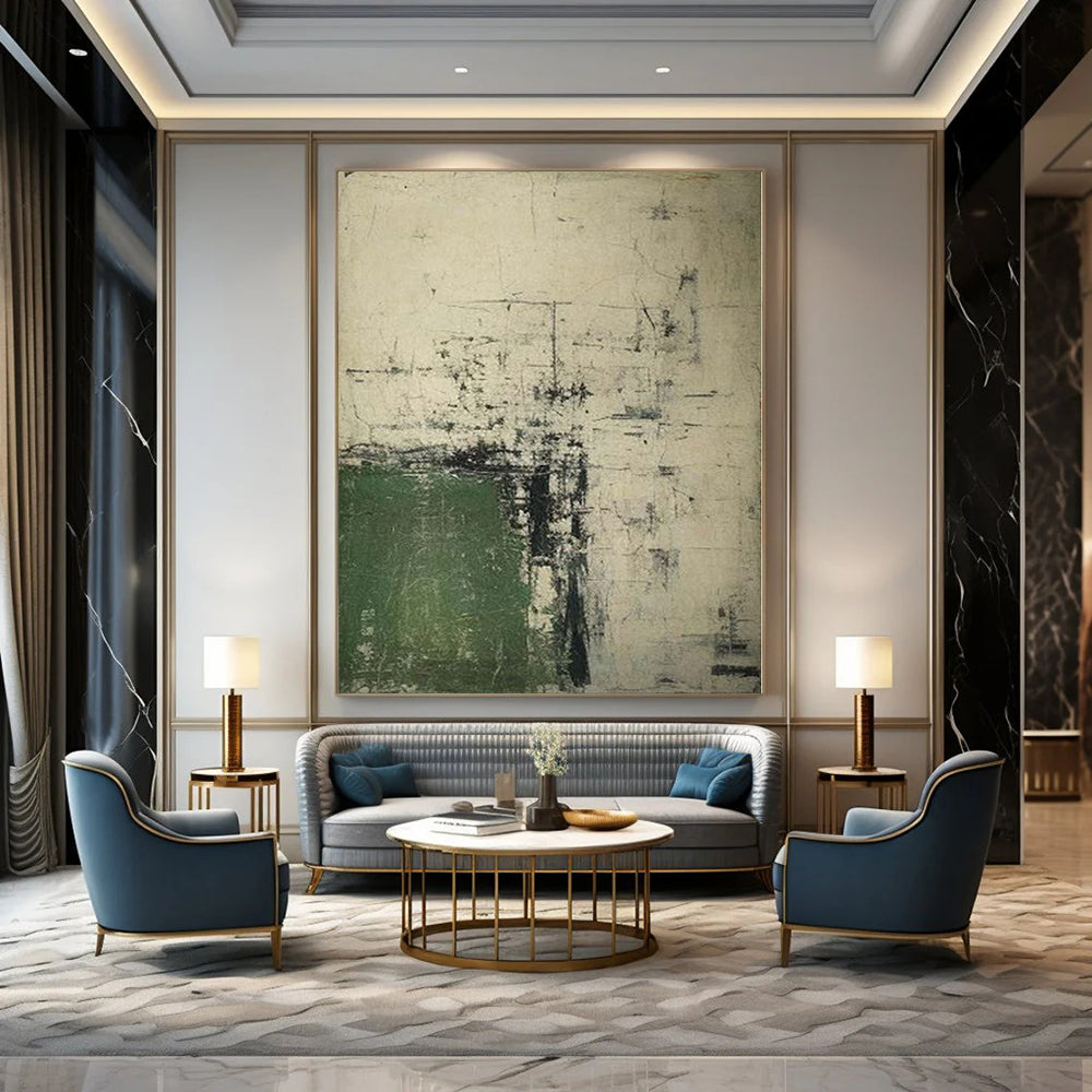 Oversized Abstract Wall Art for Home Gym Interiors - Custom Resin on Canvas