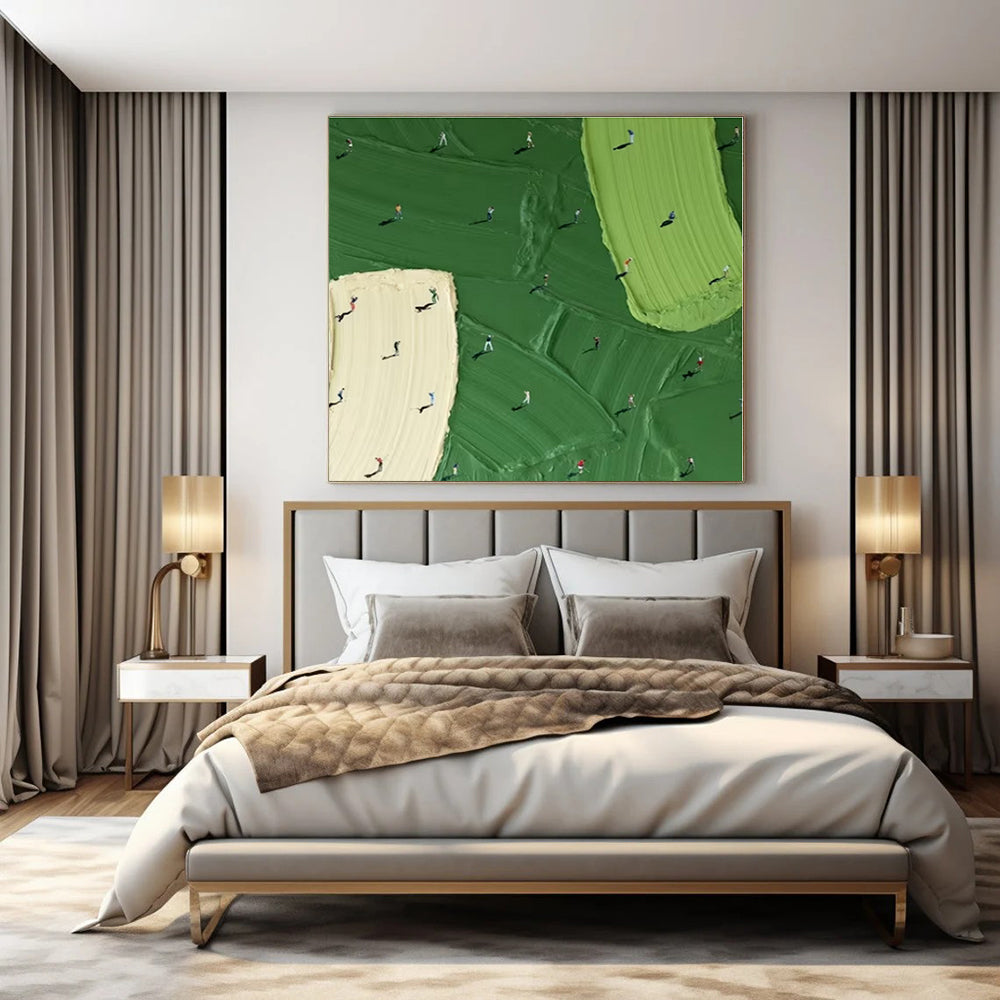 Large-Scale Hand-Painted Abstract Canvas for Dining Room and Hotel Wine Cellars